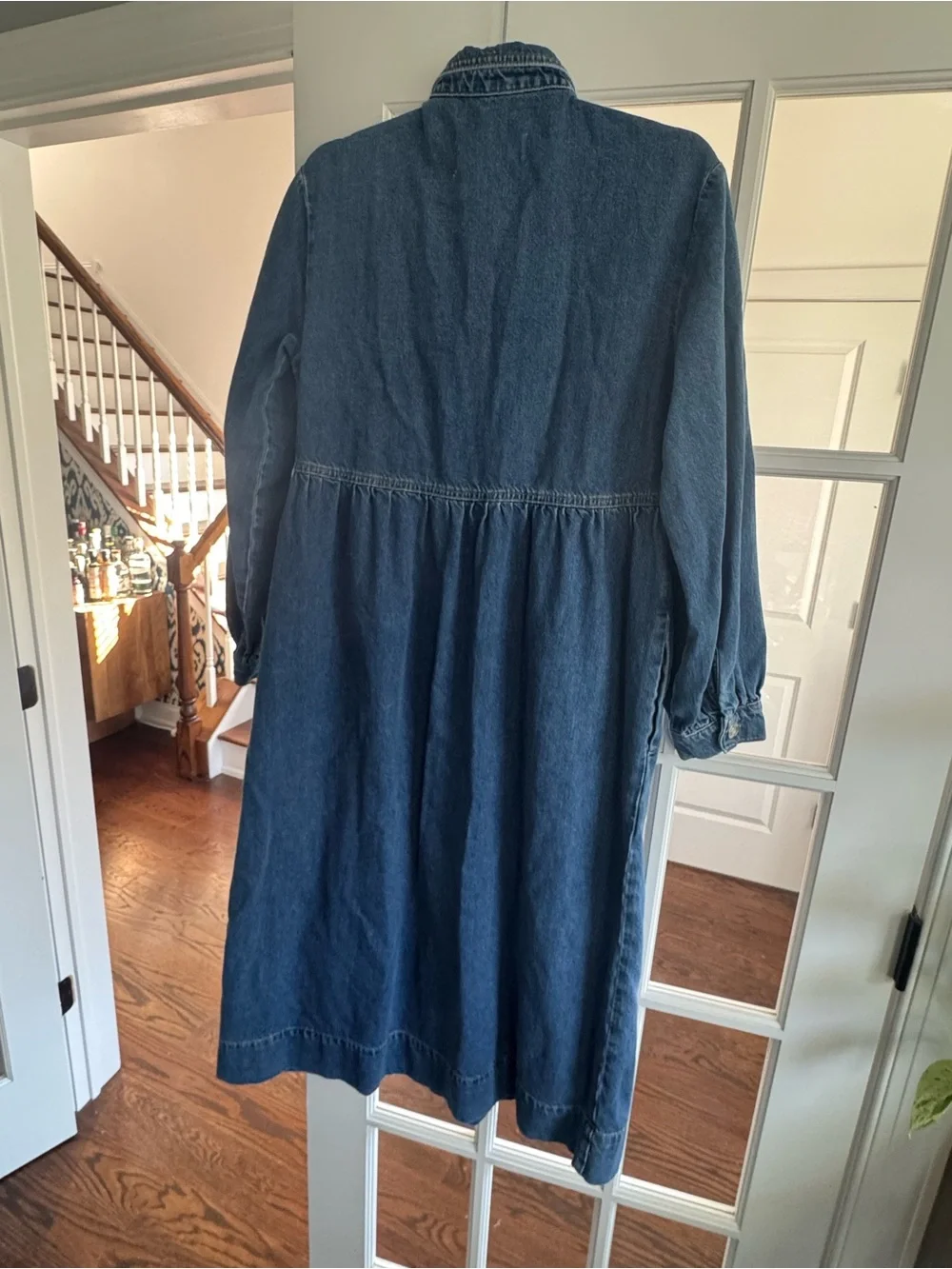 Anthropologie Seen Worn Kept Long-Sleeve Denim Midi Dress - Picture 9 of 9
